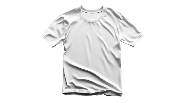 White t shirt displayed on transparent background png
