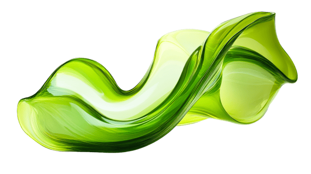 Abstract green wave sculpture png