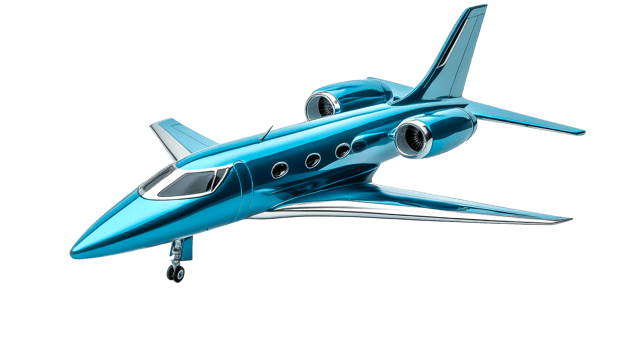Aircraft private azure, cut out transparent png
