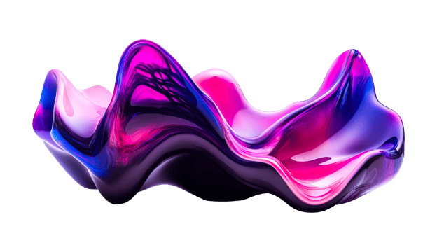 Wavy Gradient Forms, cut out transparent png
