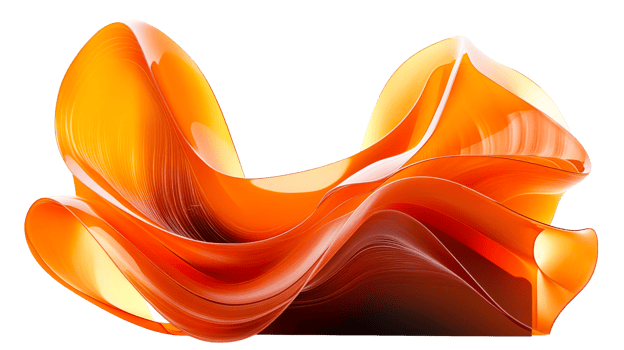Swirling orange volume composition, cut out transparent png