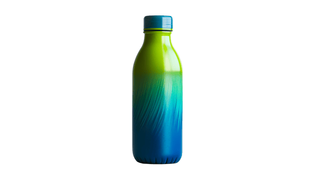 Gradient bottle, isolated design, cut out transparent png