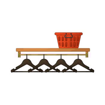 Laundry hanger with basket vector