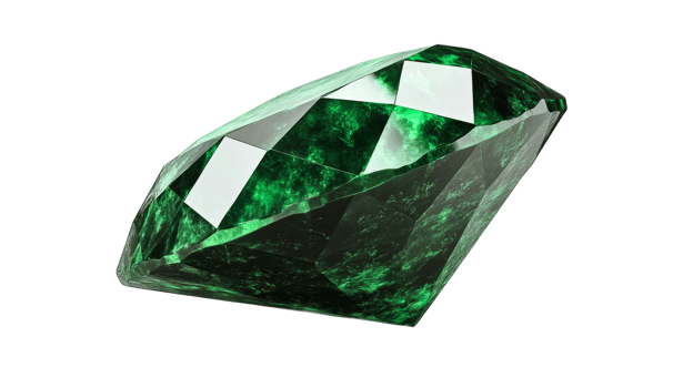 Vivid Green Gemstone, cut out transparent png