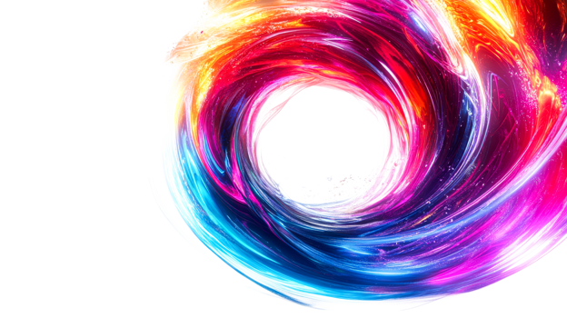 Glowing swirl, color energy effect, cut out transparent png
