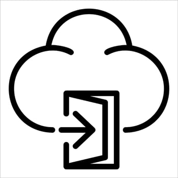 A unique cloud with an arrow pointing to it in white background vector
