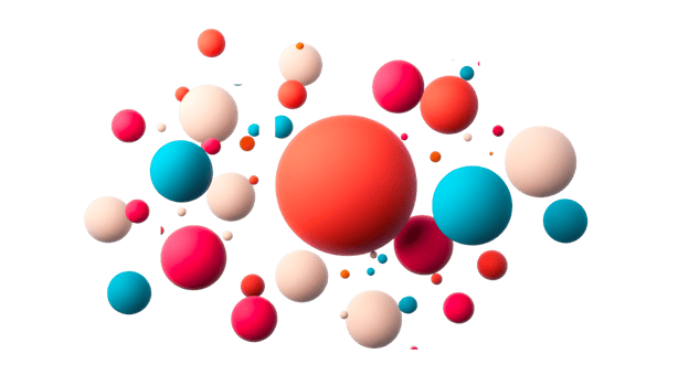 Orbs in colorful assortment, cut out transparent png