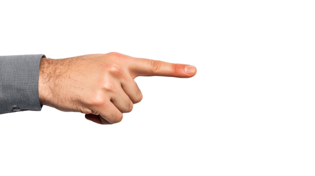 Hand pointing direction, cut out transparent png