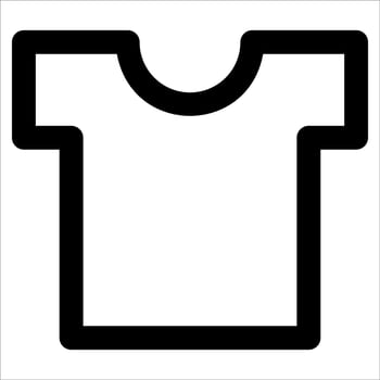 A black and white t - shirt icon vector