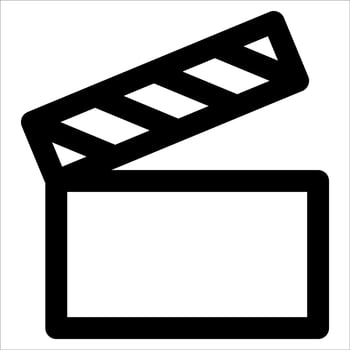 A black and white clapper board icon vector