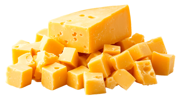 Yellow cheese on clear background png