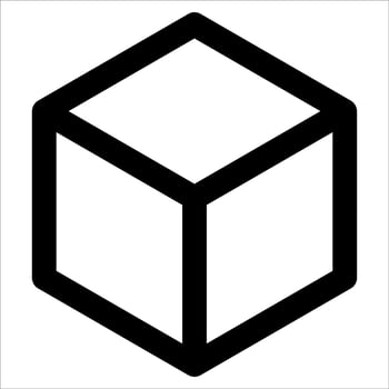 A unique black and white cube icon vector