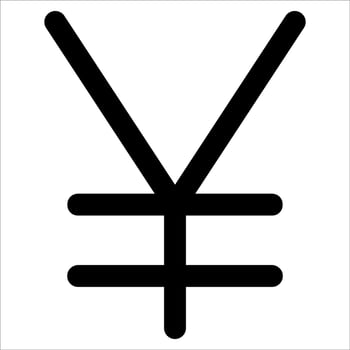 unique outline Yuan symbol vector