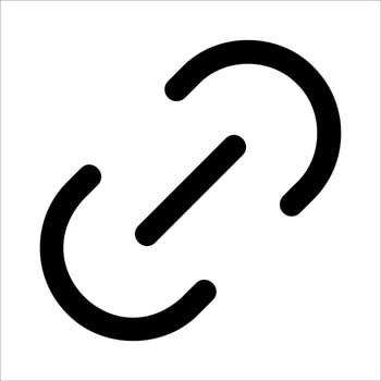 A link icon with a black outline vector