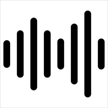unique An audio wave icon in white background vector
