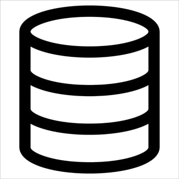 A unique black and white icon of a stack of data in white background vector