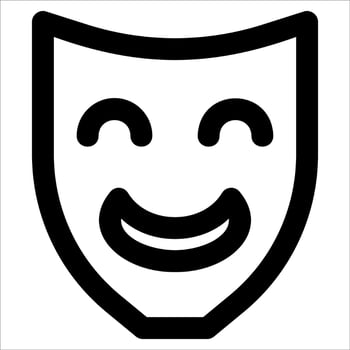 A unique black and white illustration of a mask vector