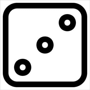 A unique black and white dice icon on a white background vector