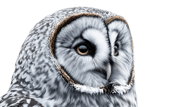 Snowy owl portrait with soft feathers png