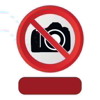 stylized prohibitory red sign icon no camera allowed on white background vector