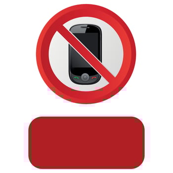 stylized prohibitory red sign forbidden to talk on the phone on white background vector
