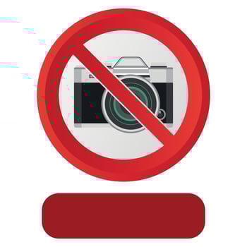 stylized prohibitory red sign icon no photography isolated on white background vector