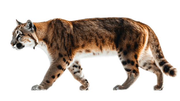Mountain lion walking gracefully in nature png