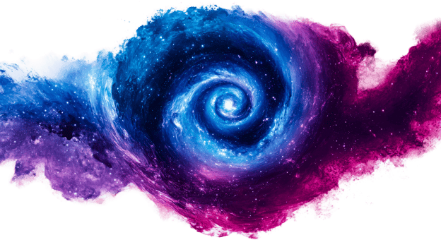 Swirl nebula, cosmos abstract graphic, cut out transparent png