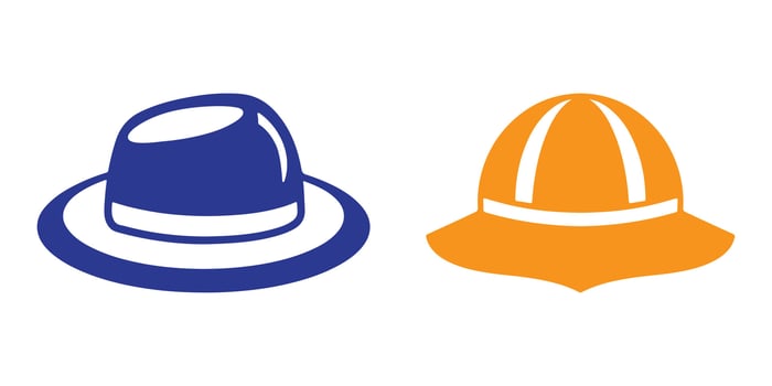 Professional Hat Icons Silhouette Illustration vector
