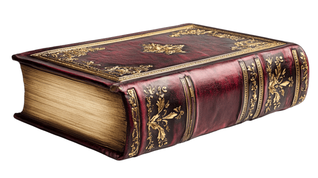 Antique Book with Gold Ornamentation, cut out transparent png