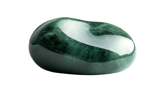 Green mineral stone polished surface, cut out transparent png