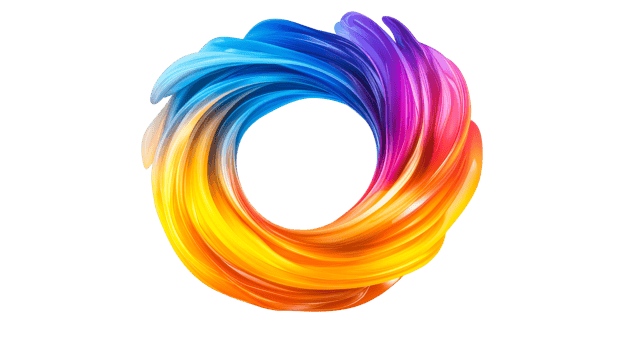 Vibrant Swirl Ring, cut out transparent png