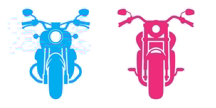 Professional Motorcycle Front View Icons Silhouette Illustration vector