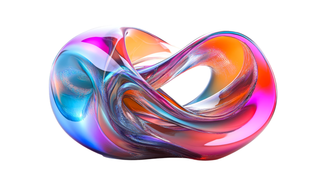 Glossy loop, abstract swirl, cut out transparent png