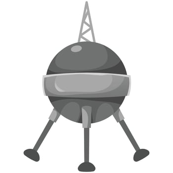 Space station icon in cartoon style vector