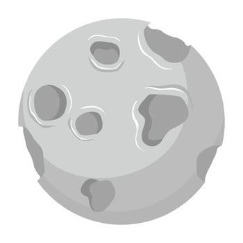 A cartoon moon with holes in it vector