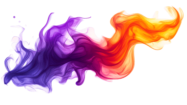 Dynamic color splash isolated, cut out transparent png