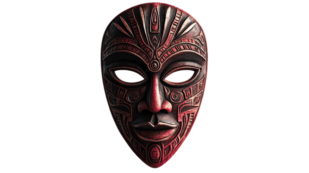 Tribal face mask, cut out transparent png