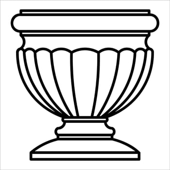 An outline of a vase with a flower on top vector