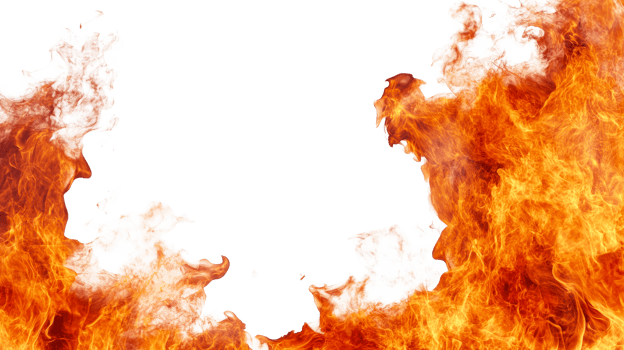 Flames border isolated background, cut out transparent png