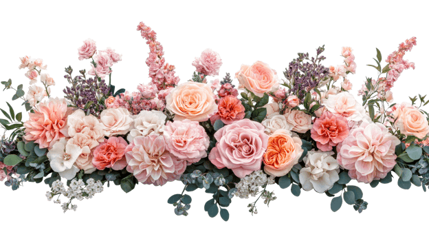 Pink Floral Arrangement, cut out transparent png