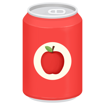 Colorful Canned red apple juice illustration png