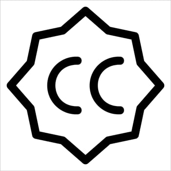 The symbol for the c is shown in a black and white image vector