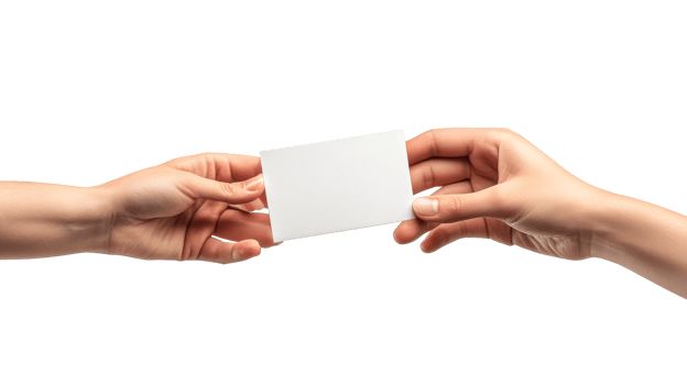 Hands Pass White Card, cut out transparent png