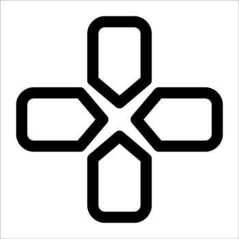 A black and white cross symbol on a white background vector
