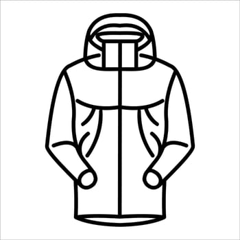 A black and white line drawing of a jacket vector