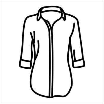 A black and white drawing of a shirt vector