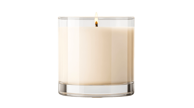 Burning candle, transparently isolated, cut out transparent png