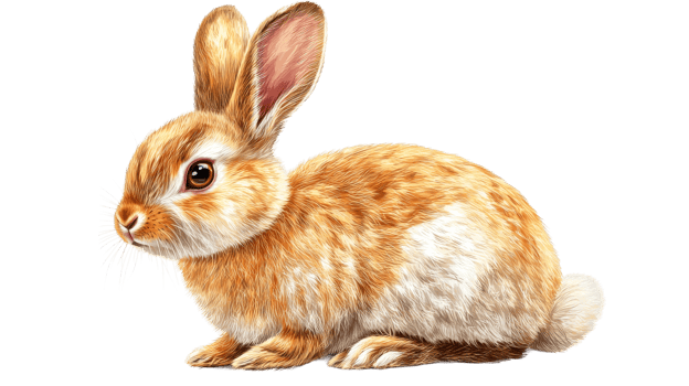 Cute rabbit sitting on a clear background png