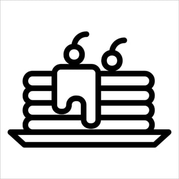 A black and white icon of a stack of pancakes vector
